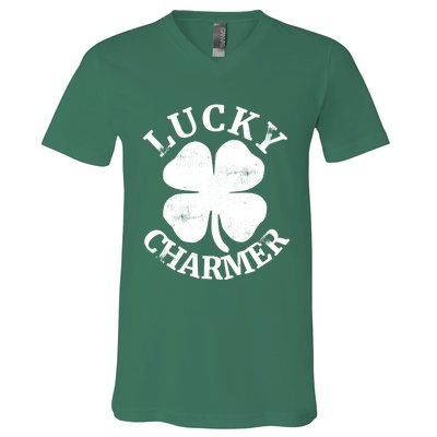 St Patricks Day Shirts LUCKY CHARMER V-Neck T-Shirt