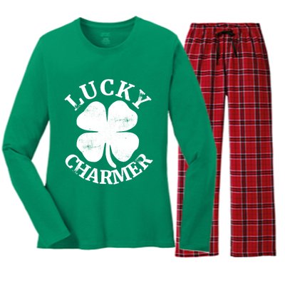 St Patricks Day Shirts LUCKY CHARMER Women's Long Sleeve Flannel Pajama Set 