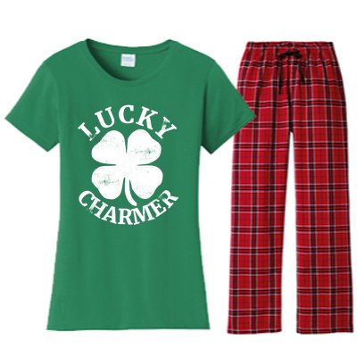 St Patricks Day Shirts LUCKY CHARMER Women's Flannel Pajama Set