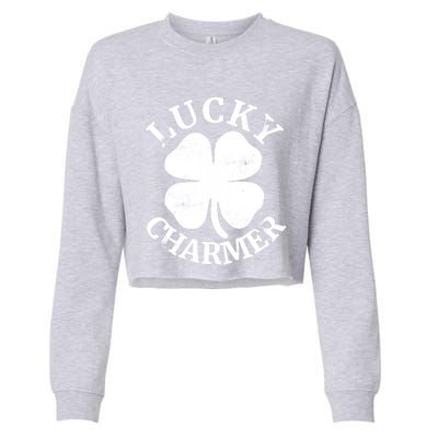 St Patricks Day Shirts LUCKY CHARMER Cropped Pullover Crew