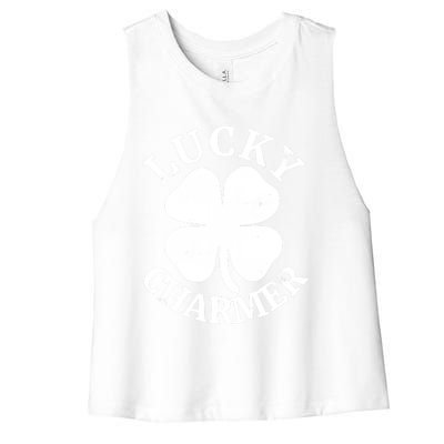 St Patricks Day Shirts LUCKY CHARMER Women's Racerback Cropped Tank