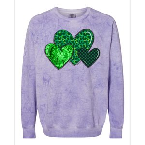 St Patricks Day Festive Heart Colorblast Crewneck Sweatshirt