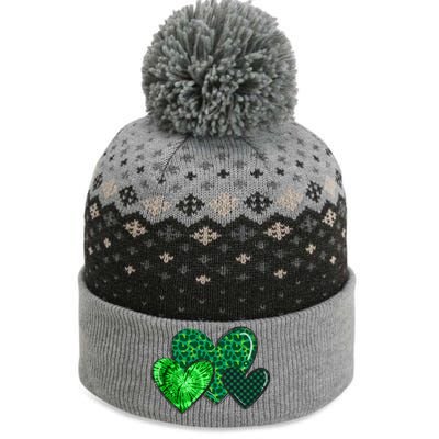 St Patricks Day Festive Heart The Baniff Cuffed Pom Beanie