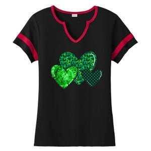 St Patricks Day Festive Heart Ladies Halftime Notch Neck Tee