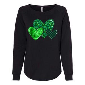 St Patricks Day Festive Heart Womens California Wash Sweatshirt