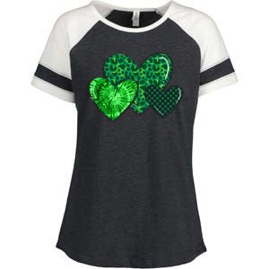 St Patricks Day Festive Heart Enza Ladies Jersey Colorblock Tee