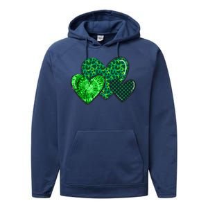 St Patricks Day Festive Heart Performance Fleece Hoodie