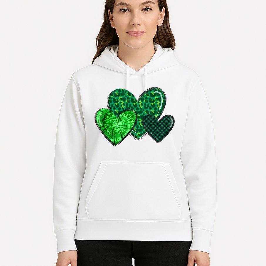 St Patricks Day Festive Heart Hoodie