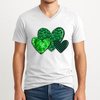 St Patricks Day Festive Heart V-Neck T-Shirt