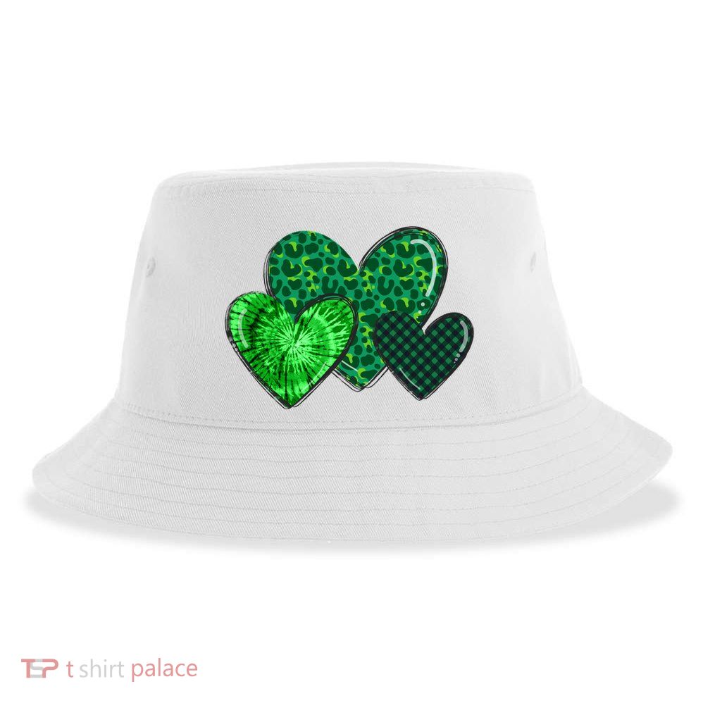 St Patricks Day Festive Heart Sustainable Bucket Hat