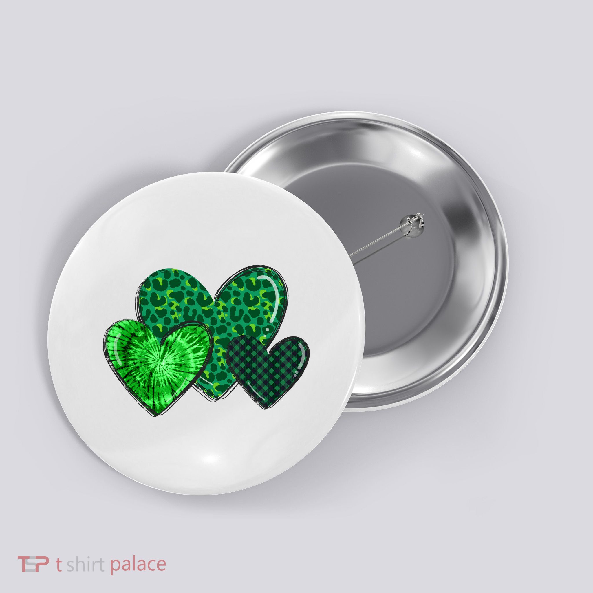 St Patricks Day Festive Heart Button