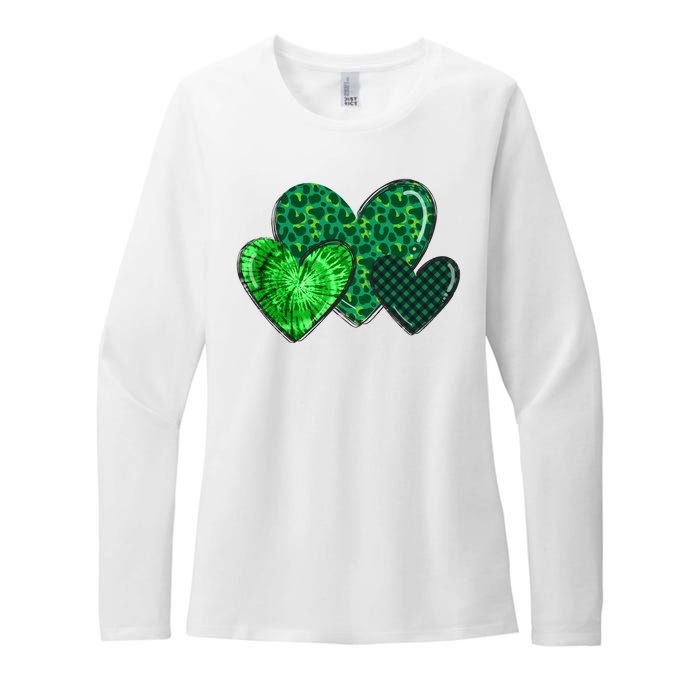 St Patricks Day Festive Heart Womens CVC Long Sleeve Shirt