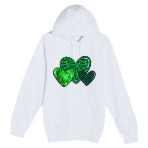 St Patricks Day Festive Heart Premium Pullover Hoodie