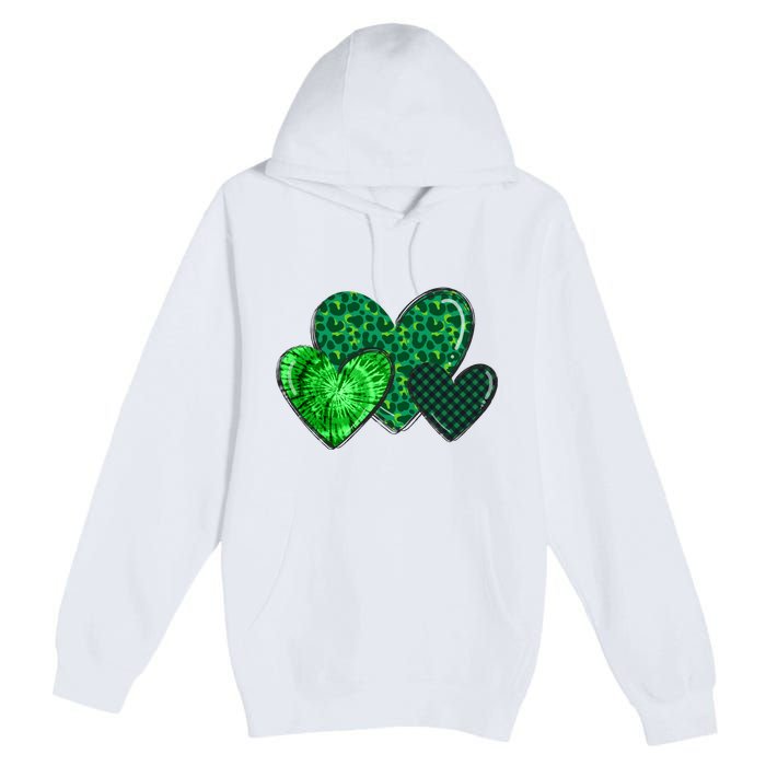 St Patricks Day Festive Heart Premium Pullover Hoodie