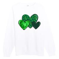 St Patricks Day Festive Heart Premium Crewneck Sweatshirt