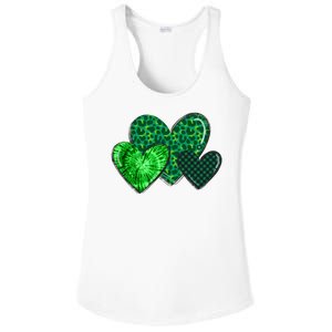 St Patricks Day Festive Heart Ladies PosiCharge Competitor Racerback Tank