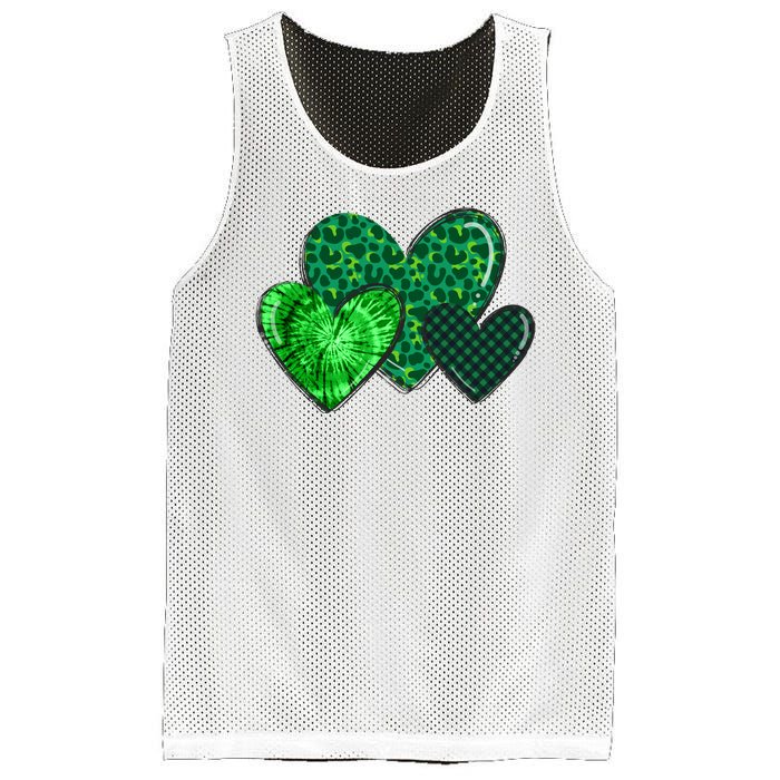 St Patricks Day Festive Heart Mesh Reversible Basketball Jersey Tank