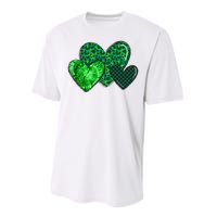 St Patricks Day Festive Heart Performance Sprint T-Shirt