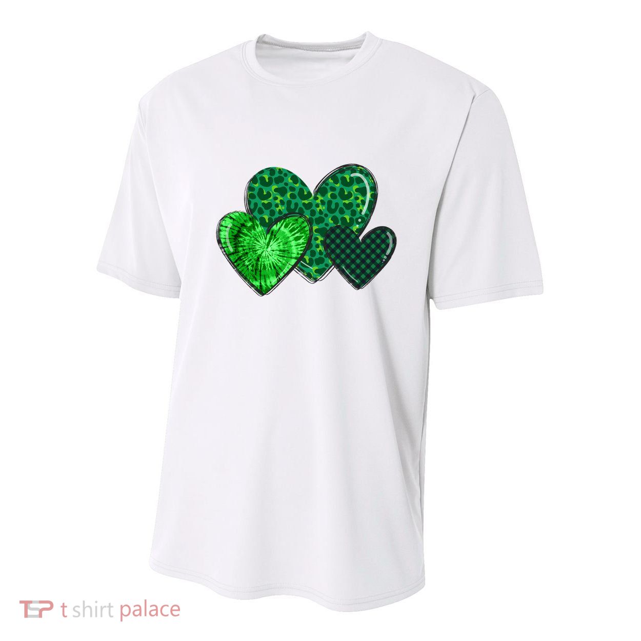 St Patricks Day Festive Heart Youth Performance Sprint T-Shirt