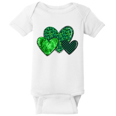 St Patricks Day Festive Heart Baby Bodysuit