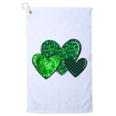 St Patricks Day Festive Heart Golf Towel