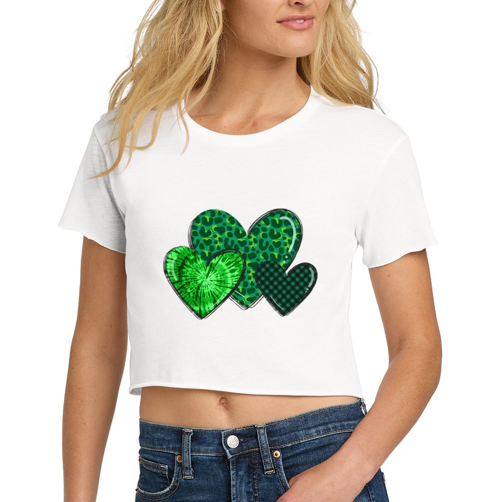 St Patricks Day Festive Heart Crop Top