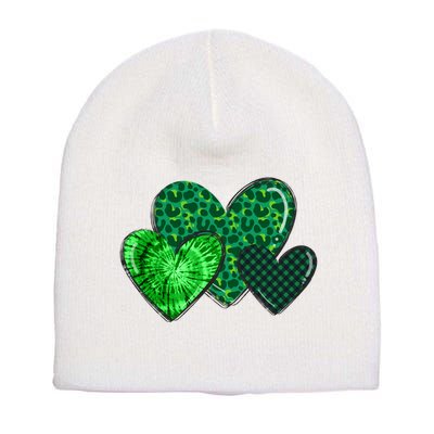 St Patricks Day Festive Heart Short Acrylic Beanie
