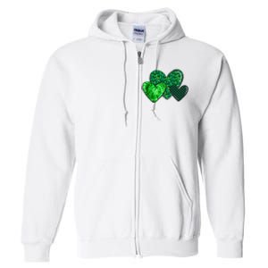 St Patricks Day Festive Heart Full Zip Hoodie