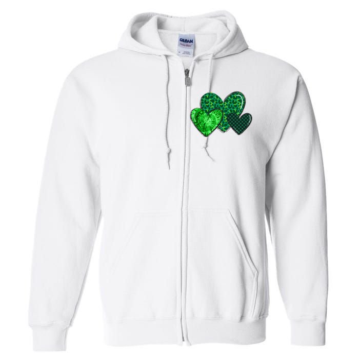 St Patricks Day Festive Heart Full Zip Hoodie