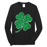 Saint Patrick's Day Shamrock Leopard Clover Green Long Sleeve Shirt