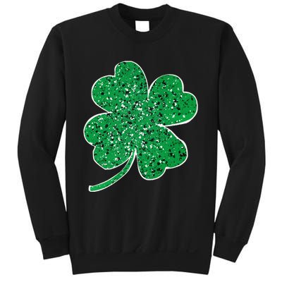 Saint Patrick's Day Shamrock Leopard Clover Green Sweatshirt