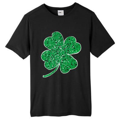 Saint Patrick's Day Shamrock Leopard Clover Green Tall Fusion ChromaSoft Performance T-Shirt