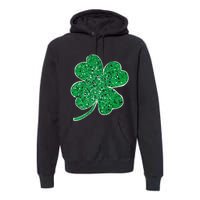 Saint Patrick's Day Shamrock Leopard Clover Green Premium Hoodie