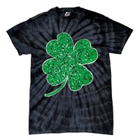 Saint Patrick's Day Shamrock Leopard Clover Green Tie-Dye T-Shirt