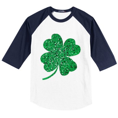 Saint Patrick's Day Shamrock Leopard Clover Green Baseball Sleeve Shirt