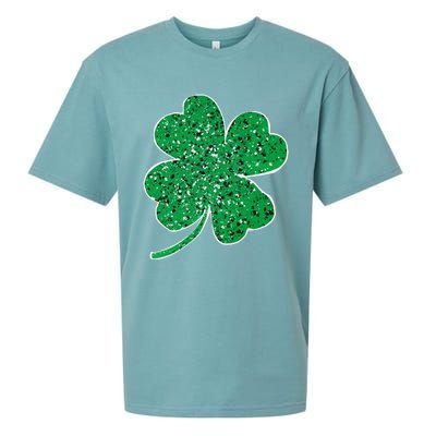 Saint Patrick's Day Shamrock Leopard Clover Green Sueded Cloud Jersey T-Shirt