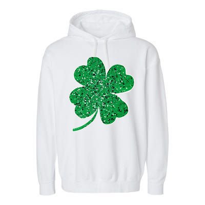 Saint Patrick's Day Shamrock Leopard Clover Green Garment-Dyed Fleece Hoodie