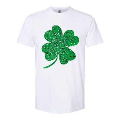 Saint Patrick's Day Shamrock Leopard Clover Green Softstyle CVC T-Shirt