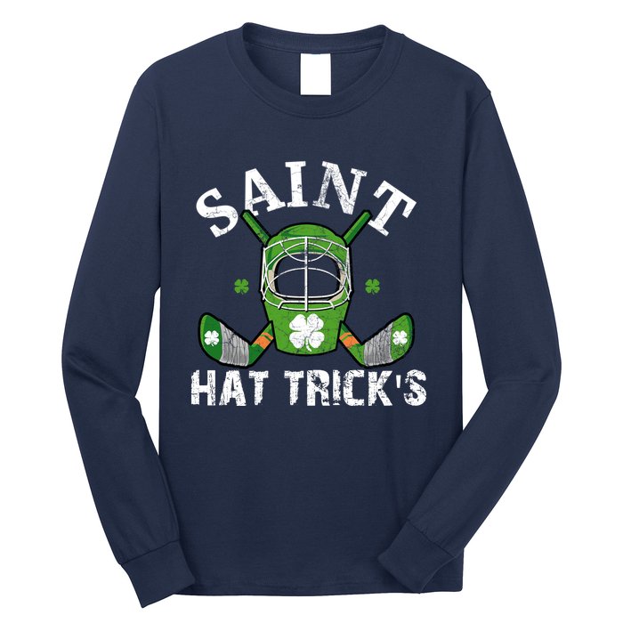 Saint PatrickS Day Ice Hockey Player Stick Mask Gift Long Sleeve Shirt