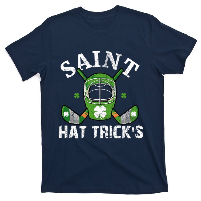 Saint PatrickS Day Ice Hockey Player Stick Mask Gift T-Shirt