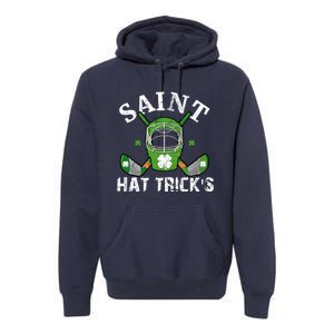 Saint PatrickS Day Ice Hockey Player Stick Mask Gift Premium Hoodie