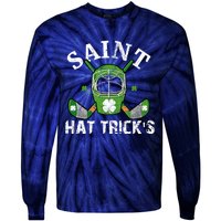 Saint PatrickS Day Ice Hockey Player Stick Mask Gift Tie-Dye Long Sleeve Shirt