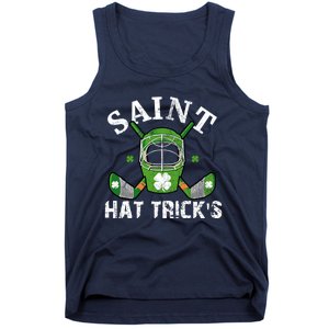 Saint PatrickS Day Ice Hockey Player Stick Mask Gift Tank Top