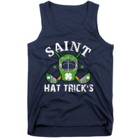 Saint PatrickS Day Ice Hockey Player Stick Mask Gift Tank Top