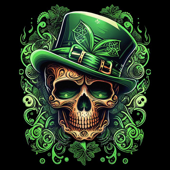 St Patricks Day Irish Skull Leprechaun Sugar Skull Daily Commute Backpack