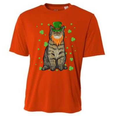 St Patricks Day Exotic Shorthair Cat Shamrock Gift Cooling Performance Crew T-Shirt