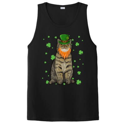 St Patricks Day Exotic Shorthair Cat Shamrock Gift PosiCharge Competitor Tank