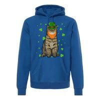 St Patricks Day Exotic Shorthair Cat Shamrock Gift Premium Hoodie