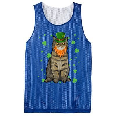 St Patricks Day Exotic Shorthair Cat Shamrock Gift Mesh Reversible Basketball Jersey Tank