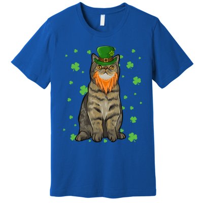 St Patricks Day Exotic Shorthair Cat Shamrock Gift Premium T-Shirt